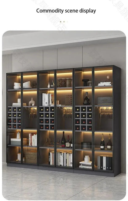 Glass Cellar Wine Cabinets Rack Showcase Storage Wall Wine Cabinet Living Room Fridge Vitrinas De Vidrio Indoor Bar Furniture