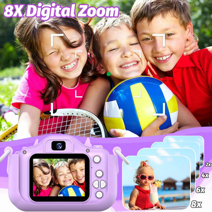 INOCTI Kids Digital Camera, Toddler Video Camera, 1080P HD Dual Lens, For 3-12 Year Old Girls Christmas Birthday Gifts Toys
