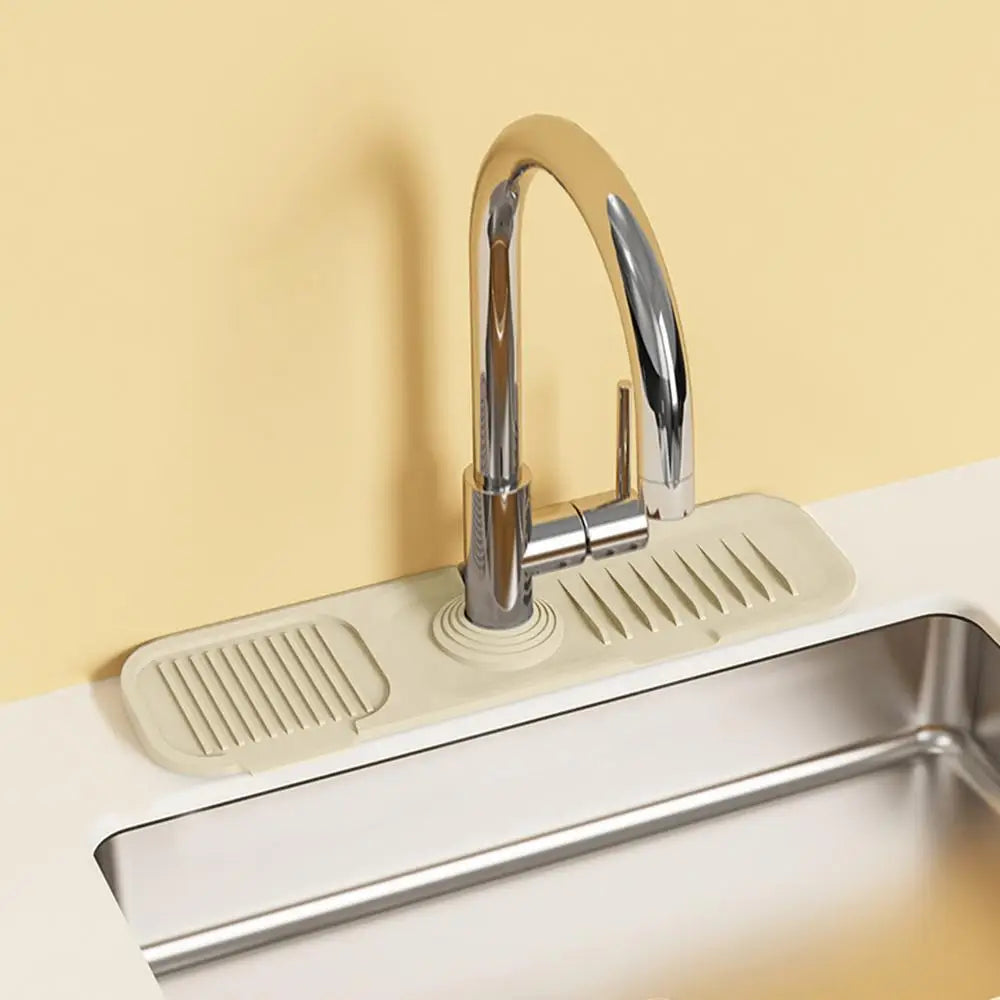 Silicone Faucet Mat Sink Splash Guard Faucet Drainage Pad Thicken Drying Pads Kitchen Bathroom Countertop Protection Mats