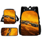 3 pcs set Luxury sports car logo JDMS Child School Backpack With Shoulder Bag Pencil Bags School Bags for Boys Girls Best Gift