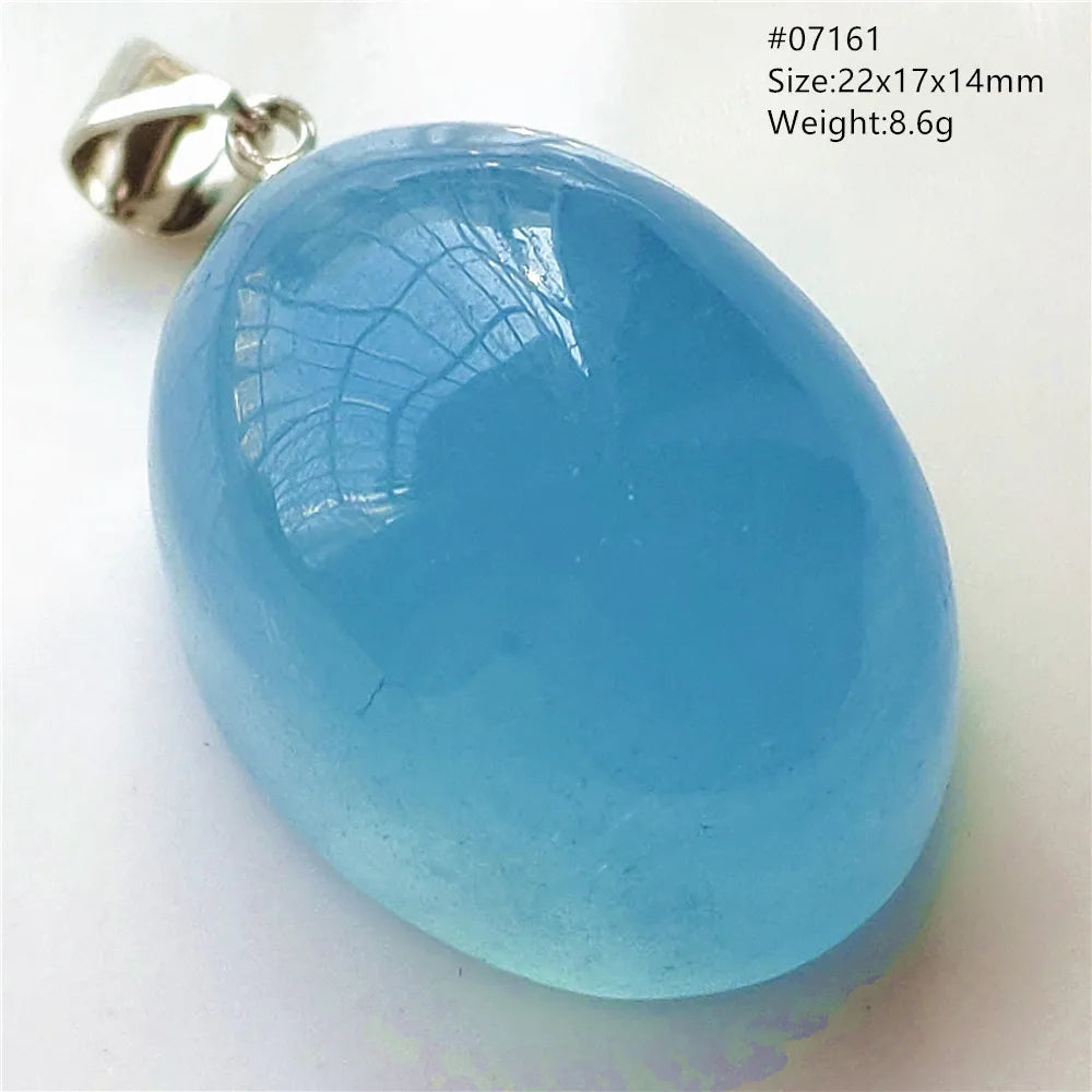 Natural Blue Aquamarine Pendant Clear Water Drop Women Men Brazil Aquamarine Crystal Necklace Jewelry AAAAA