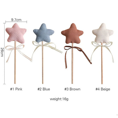 1PC Baby Wooden Star Magic Wand Rattle Play Gym Teether Toy Newborn Birthday Party Photography Prop Montessori Toys For Kid Gift