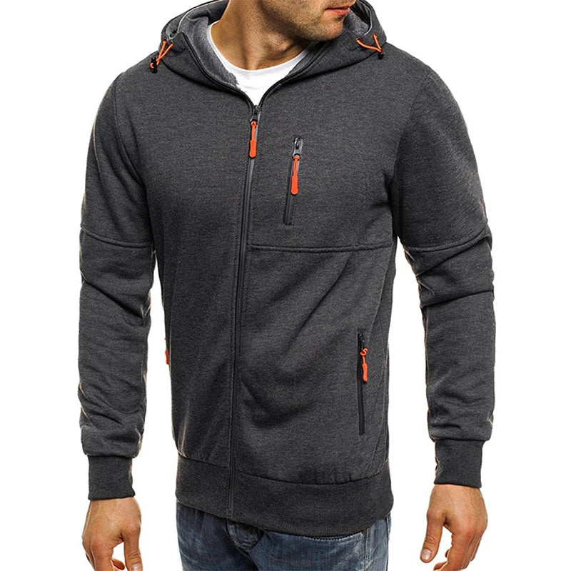2024 new Spring Men's Jackets Hooded Coats Casual Zipper Sweatshirts Male Tracksuit Fashion Jacket Mens Clothing Outerwear