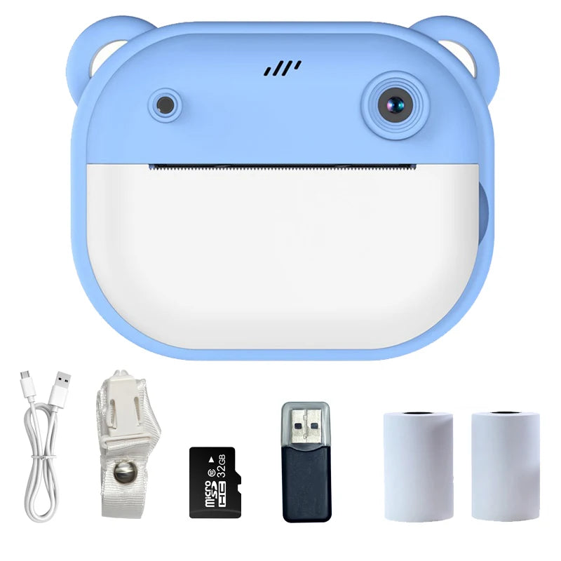 Kids Instant Print Camera Mini Digital Camera Photography Video Camera Toys Inkless Printing Thermal Print Camera for Girls Boys