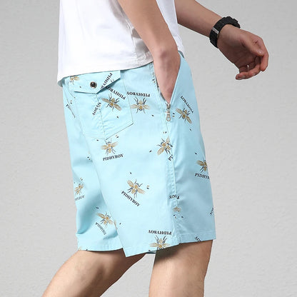 2025 New Summer Beach Shorts Men Fashion Print Casual 100% Cotton Shorts Men Plus Size Shorts 5XL Jogging Sweatpants Shorts