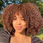 Brown Color PiXie Cut Afro Kinky Curly Human Hair Wigs with Bangs Brazilian Short Curly Human Hair Wig Wear to go Glueless Wig