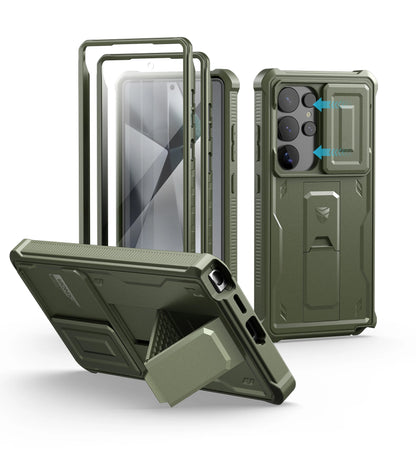 Dexnor For Samsung Galaxy S25 Ultra 2025 Case Full Body Rugged Case with Camera Cover & Built-in Screen Protector Kickstand Case