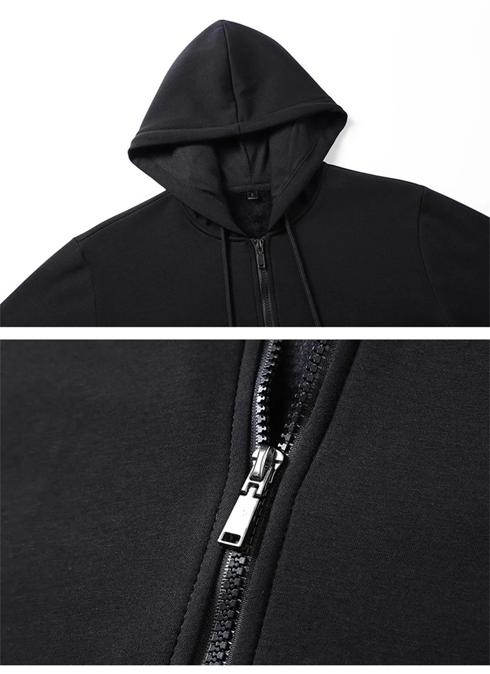 2025 ZERO skateboard logo men's new solid color zipper hooded long sleeved jacket Harajuku casual sportswear hooded pullover