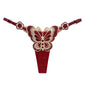 Butterfly Embroidery Thongs G Strings Sexy Underwear Women's Thong Transparent Mesh Panties Adjustable Low Waist Briefs Lingerie