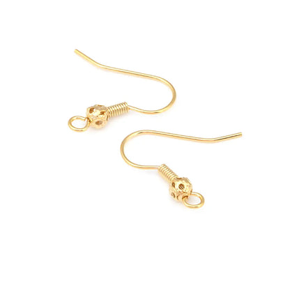 Crochets de boucles d'oreilles en laiton imitation rhodium couleur or 18 carats pour femmes, accessoires de bijoux à faire soi-même, vente en gros