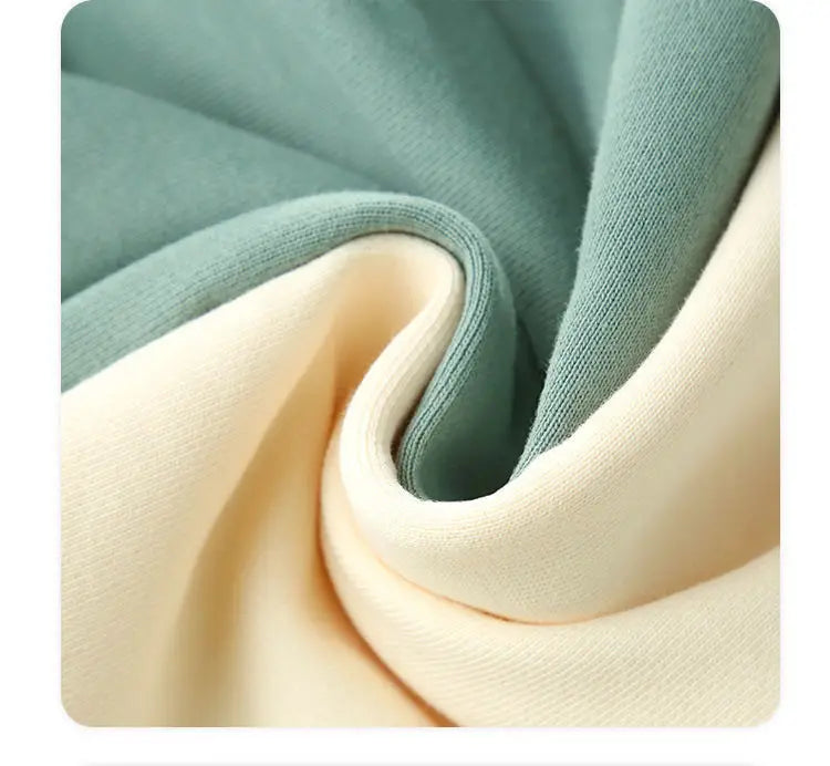 Autumn Sweatshirt Fashion Matcha Green 420g Heavy Round Neck Sweater Men's Solid Color Top Streetwear Women
