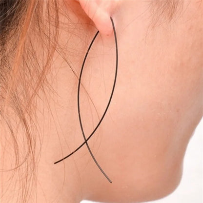 2024 New Fish Shaped Stud Earrings Simplicity Handmade Copper Wire Earring for Women Brincos De Gota Feminino Geometric Gift