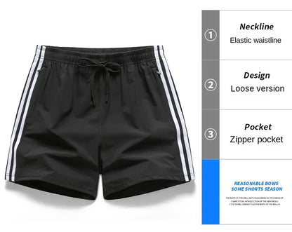 Casual Sports Three Bar Shorts Swimming Pants Fitness Pants 2025 New Summer Unisex Couples Fashion Three Piece Pants M-8XL Pants
