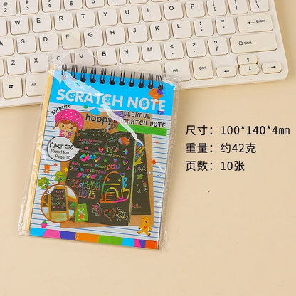 DIY Diary Mini Notebook Black Paper Notepad Sketch Graffiti Notebook Drawing Painting Office School Stationery for Kids Gift