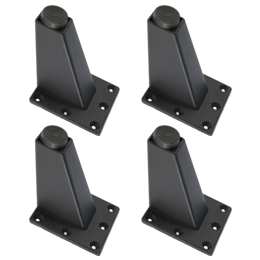 Lot de 4 pieds de meuble réglables en métal, noirs, en alliage d'aluminium épais, pour canapé, lit, meuble TV