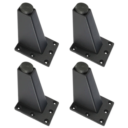 Lot de 4 pieds de meuble réglables en métal, noirs, en alliage d'aluminium épais, pour canapé, lit, meuble TV