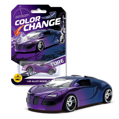 Magic Mini Water & Temp Color Change Alloy Car 1:64, Pull Back Racing Model with Durable Crash-Proof Slide for Boys Kids Gifts