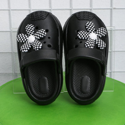 Chaussons de jardin pour enfants, jolies sandales à fleurs, sandales d'été pour garçons et filles, légères, tendance, antidérapantes, pour la plage