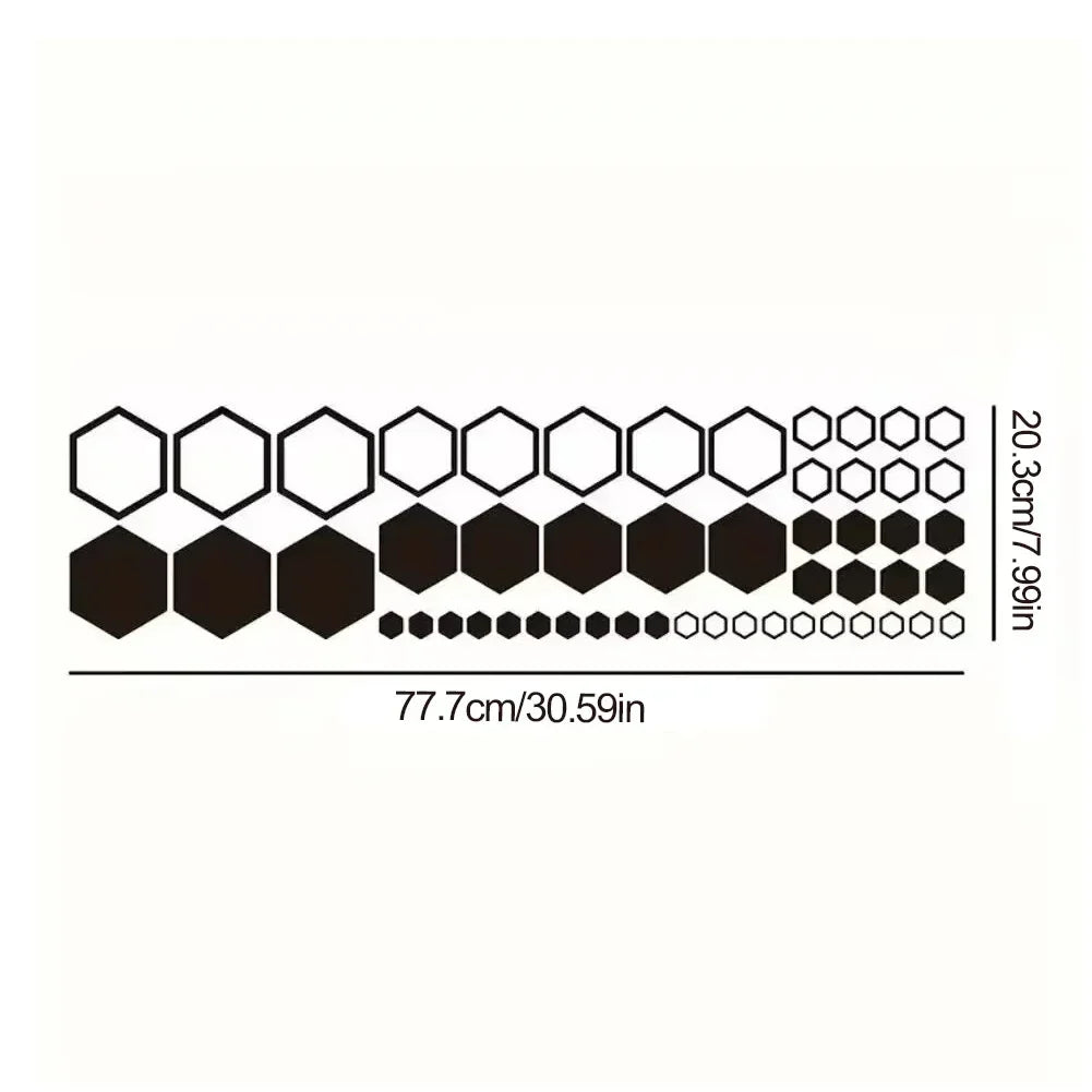 52pcs Honeycomb Auto Vinyl Decals Large and Small Combination Hexagonal Stickers DIY Car Body Cool Styling Open Style Decoration
