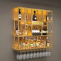Customized: bar counter wine cabinet against the wall, hanging shelves, industrial style bar, wrought iron display stand,