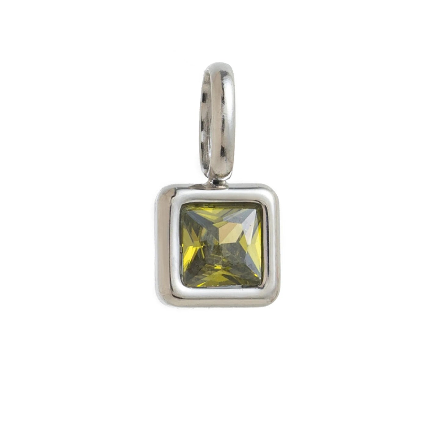 Nouveautés en acier inoxydable, breloques avec 12 pierres de naissance pour femmes et filles, pendentifs carrés colorés à la mode, accessoires de bijoux DIY