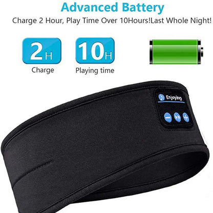 Masque de musique sans fil Bluetooth, bandeau de sport, casque anti-bruit, pour conversation, course, yoga, musique, casque de sommeil sans fil
