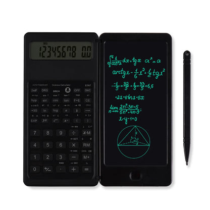 Tablette d'écriture LCD 6 pouces, bloc-notes numérique, calculatrice pliable, écran 10 chiffres, stylet, bouton d'effacement, fonction de verrouillage