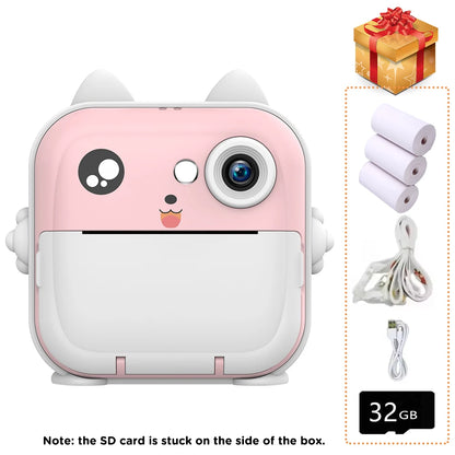 Children Kids Camera Instant Print Mini Digital Video Camera 1080P HD Screen Outdoor Kids Toy Print Thermal Paper Boy Girl Gift