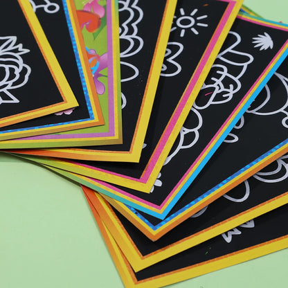 1-10pcs Dazzling Kids Scratch Drawing Set Pupil Puzzle Scratch Drawing Toys Kindergarten Early Education DIY Handmade Color Gift