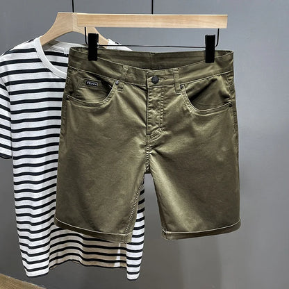 Cotton Shorts Men Summer Plus Size 46 44 42 40 Loose Thin Stretched Black Beige Students Blue Casual Half Trousers Streetwear