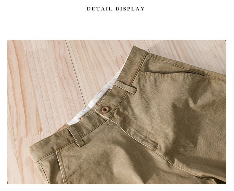 2025 Summer New Casual Cargo Cotton Shorts for Men Clothing Straight Big Pockets Solid Color Summer Pants FY7701