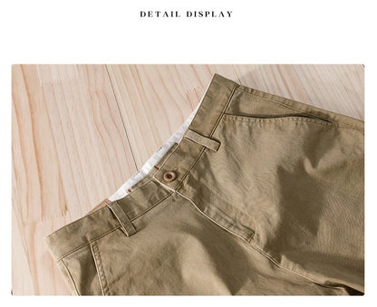 2025 Summer New Casual Cargo Cotton Shorts for Men Clothing Straight Big Pockets Solid Color Summer Pants FY7701