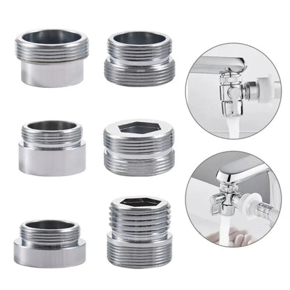 Kitchen Faucet Adapter Set 18/20/22/24mm To 22mm With Washer Metal Male Female Saving Tap Aerator Connector Bathroom Accessories