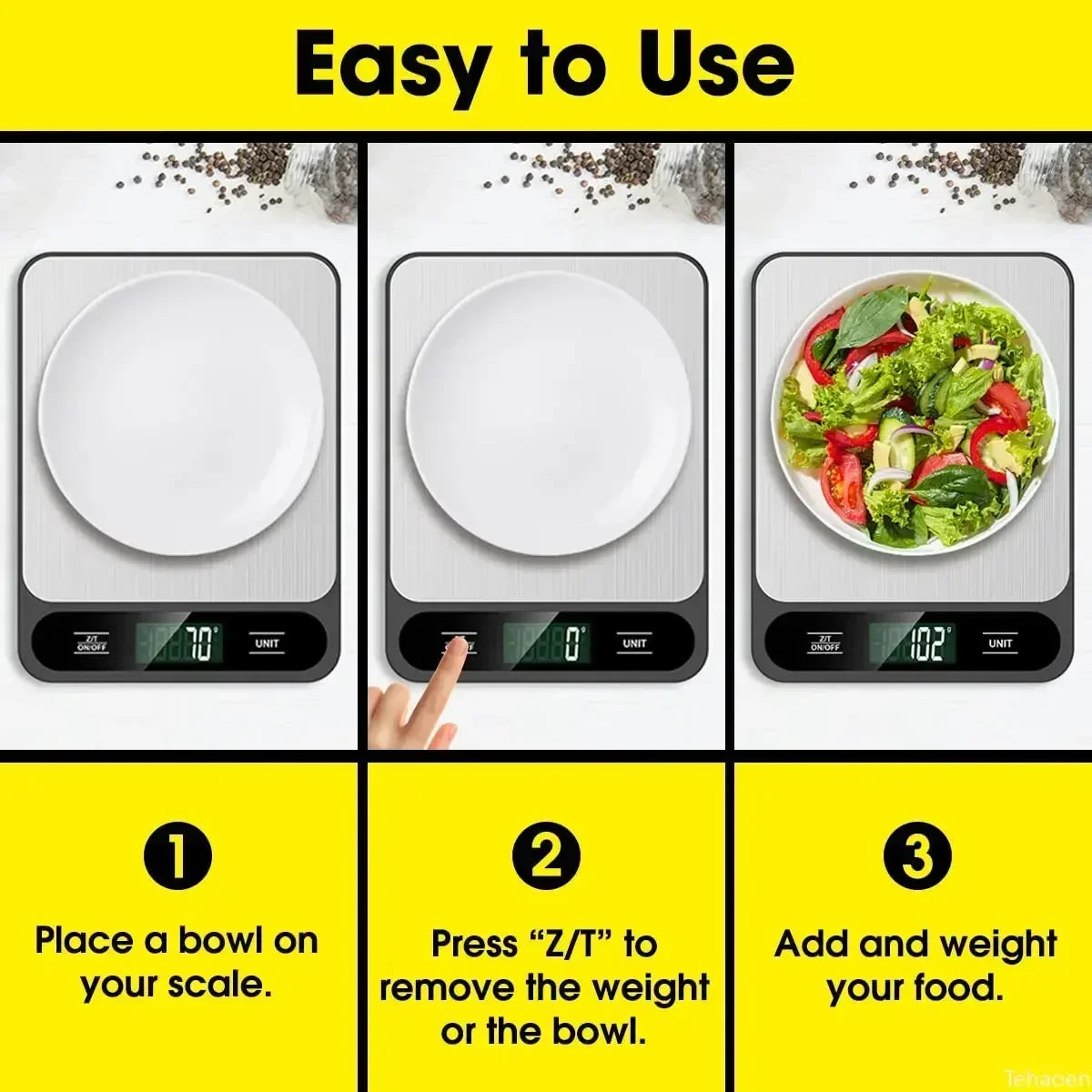 Digital Kitchen Scale 10Kg/1g Weight Scale Usb Food Coffee Scales Smart Electronic Waterproof Digital Scale For Baking and Cook