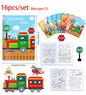16pcs Vehicle Theme Coloring Books Graffiti Aircraft Fire Truck Pattern DIY Drawing Painting Books For Kids Gifts Party Supplies