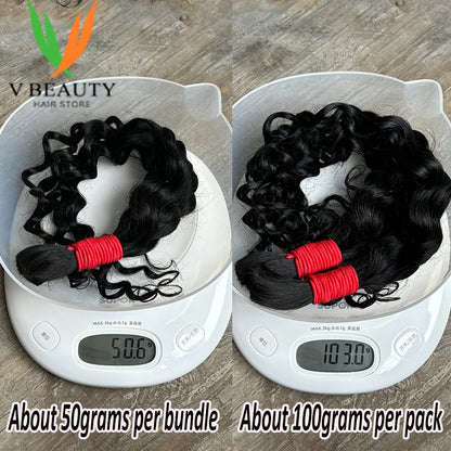 V Beauty Bulk Human Hair No Weft Boho Braids For Women Braiding Human Hair Deep Wave Hair Extensions Remy Hair 16-28 Inch 100g