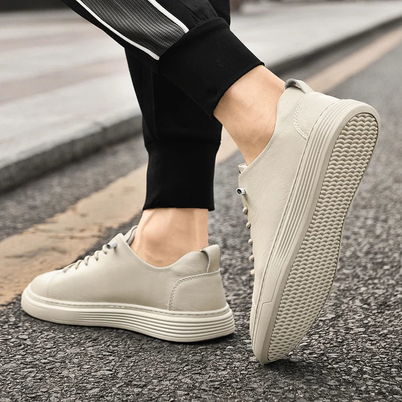 2024 New Genuine Leather Men's Casual Shoes Luxury Brand Outdoor Sneakers Tennis Masculino High Quality Sport Shoes for Men