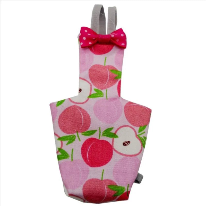 Parrot Diaper with Bowtie Cute Colorful Fruit Floral Cockatiel Pigeons Small Medium Large Pet Birds Flight Suit Clothes Washable