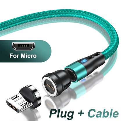 AUFU 5A Magnetic Cable 540 Rotate Fast Charging Magnetic USB Type C Cable For iPhone 14 Samsung Xiaomi Realme Mobile Phone Cable