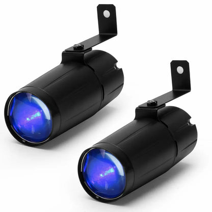 U'King 2PCS LED Beam Pinspot Light 3W Super Bright Spotlight Lamp Mirror Balls Stage Light Effect for DJ Disco Party KTV Wedding