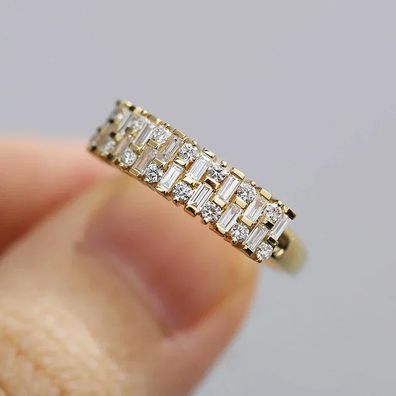 CAOSHI Sliver Color Rings for Women with Shining Cubic Zirconia Weeding Engagement Female Finger Accessories Statement Jewelry