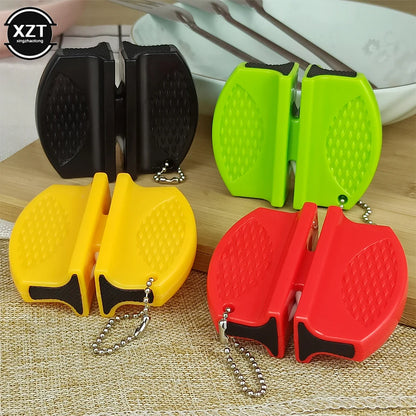 Mini Knife Sharpener Rough and Delicate Double sided Sharpener Portable Ceramic Sharpener Pocket Outdoor Camping and Hiking