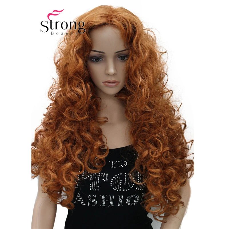 Strongbeauty Long Hair Curly Wavy Full Head Halloween Synthetic Wig Cosplay Costume Party Wigs