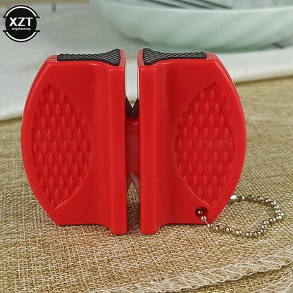 Mini Knife Sharpener Rough and Delicate Double sided Sharpener Portable Ceramic Sharpener Pocket Outdoor Camping and Hiking