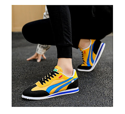 Spring New 2023 Fashion Yellow Low Casual Sneakers Men Comfortable Flats Outdoor Sport Shoes Trainers Mens Sneakers Basket Homme