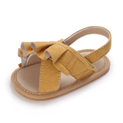 Sandales d'été pour bébé, chaussures pour bébé fille, princesse, semelles plates, antidérapantes, chaussures de berceau pour tout-petits, pantoufles en toile pour nouveau-né