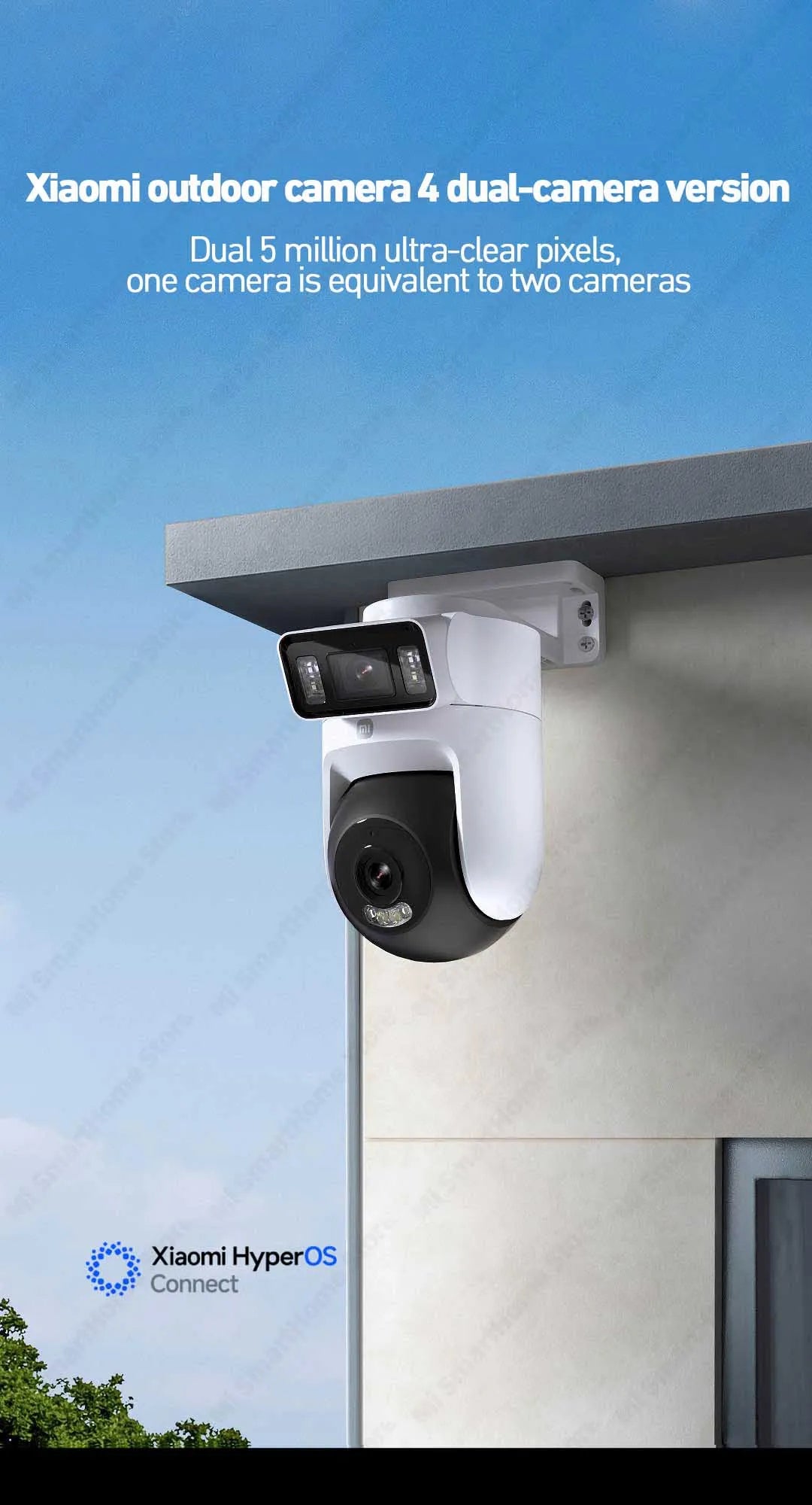 Xiaomi Outdoor Camera 4 Dual Version MJSXJ10HL IP66 Security Protection CCTV AI Detection Full-Color Night Vision Smart Home