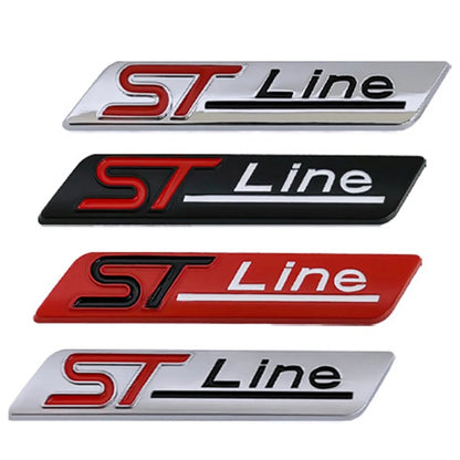 Autocollant 3D chromé noir pour aile de voiture, emblème ST Line, autocollant ST Line, accessoires