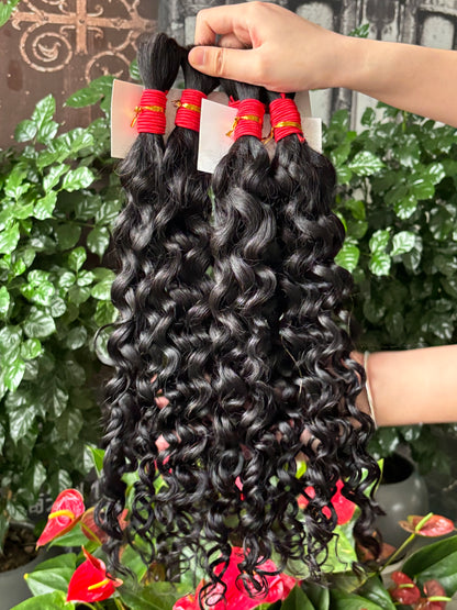 V Beauty Bulk Human Hair No Weft Boho Braids For Women Braiding Human Hair Deep Wave Hair Extensions Remy Hair 16-28 Inch 100g