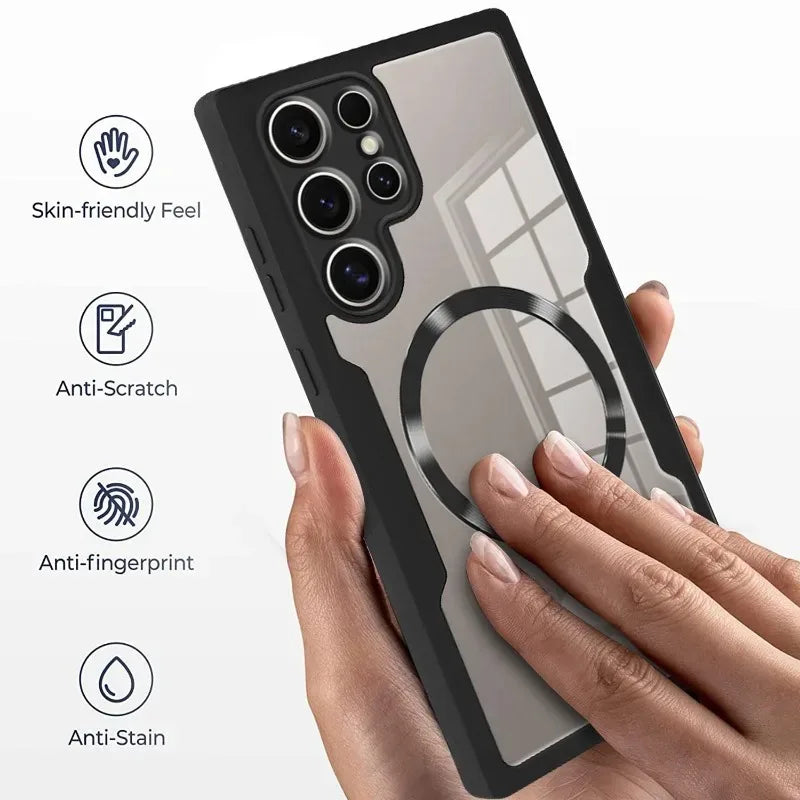 360 Full Cover Screen Protection Film Case for Samsung Galaxy S24 Ultra S23 Plus S22 Magsafe Magnetic Clear Hard Back Cover